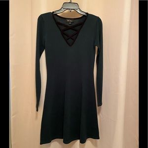 Sweater dress. Material is so soft. Fits the body and slight flare at bottom.